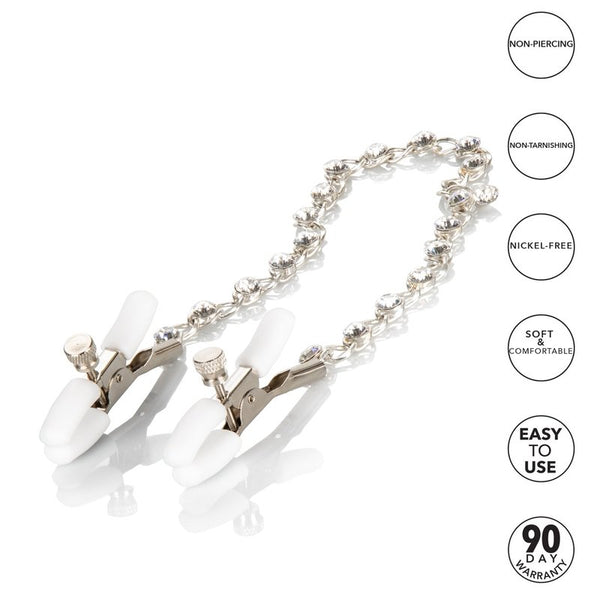 Cal Exotics Nipple Play Crystal Chain Nipple Clamps