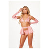 Seven Til Midnight 4 Piece Cowgirl Costume Set With Halter Bra Thong Panty Garter Skirt And Fingerless Gloves 10391P