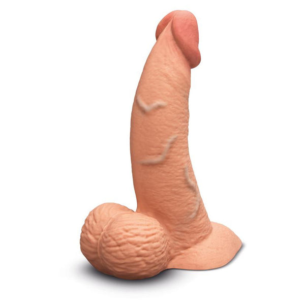 B-Vibe Slipskin Realistic Silicone Dildo 6.5 in Curved - Colour: Mocha