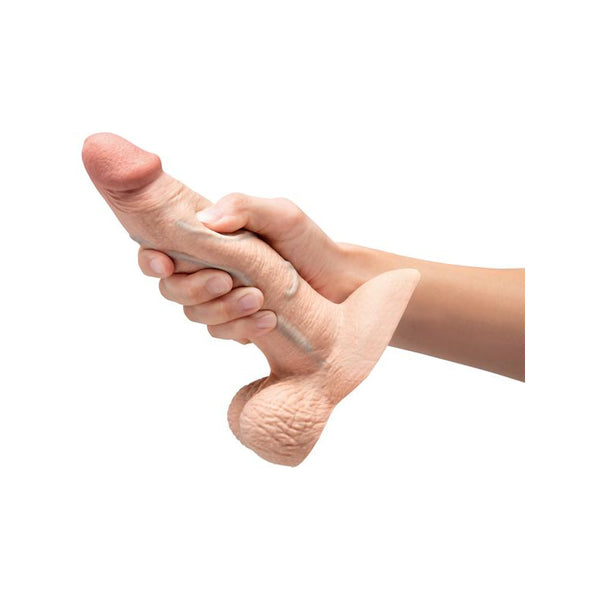 B-Vibe Slipskin Realistic Silicone Dildo 7 in. Girthy