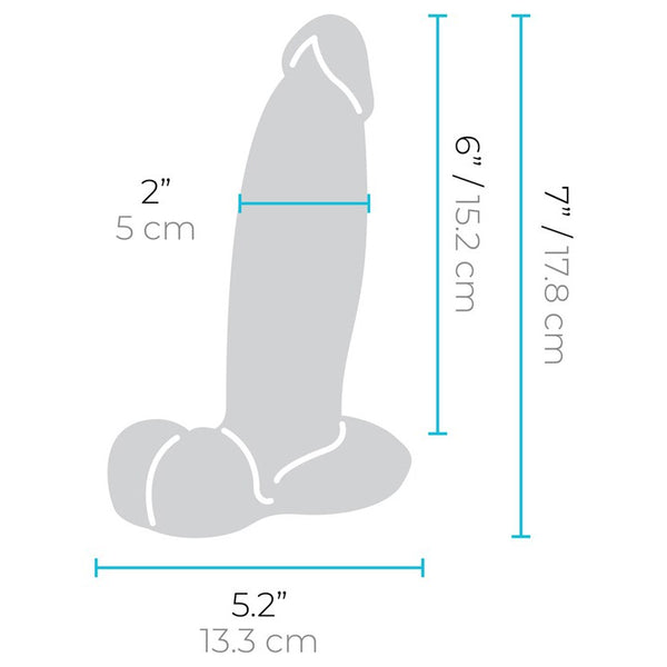 B-Vibe Slipskin Realistic Silicone Dildo 7 in. Girthy