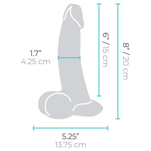 B-Vibe Slipskin Realistic Silicone Dildo 8 in. Curved