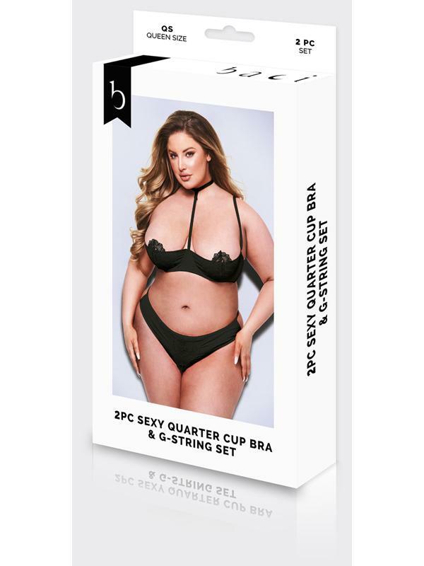 Baci 2 Piece Sexy Quarter Cup Bra & G-String Set