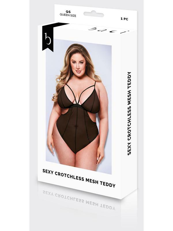 Baci Sexy Crotchless Mesh Teddy