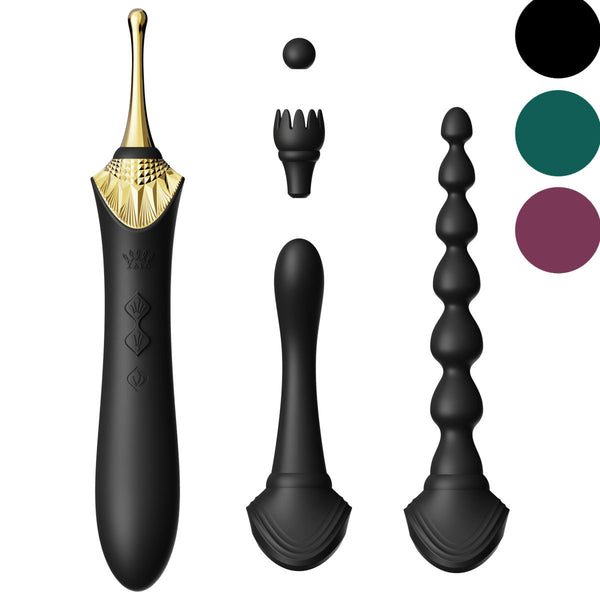Zalo Bess Multi-Function Massager Vibrator Kit - Colour: Obsidian Black