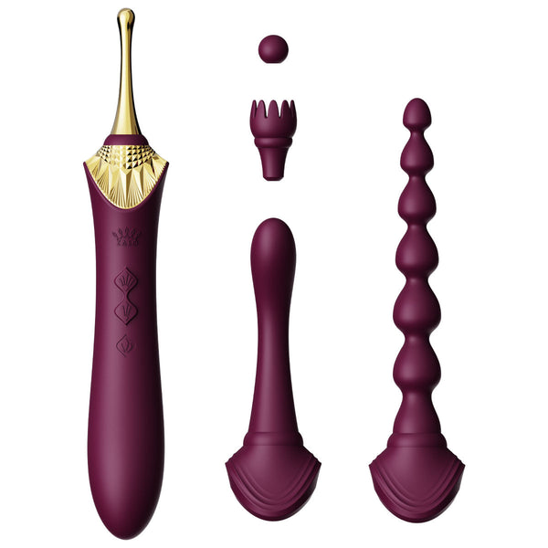Zalo Bess Multi-Function Massager Vibrator Kit - Colour: Obsidian Black