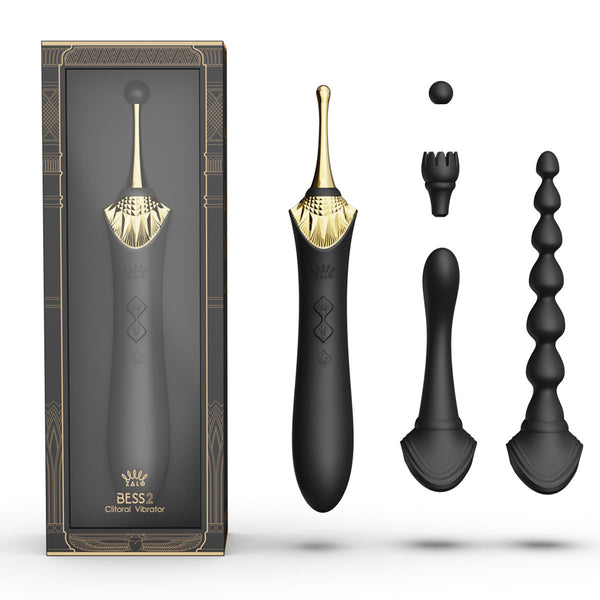 Zalo Bess Multi-Function Massager Vibrator Kit - Colour: Obsidian Black