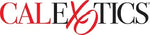 The logo for Calexotics, featuring the brand name in black serif font with a prominent red stylized 'X' overlay, set against a plain white background.