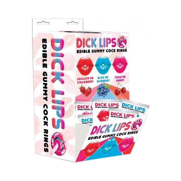 Hott Products Dicklips Gummy Cock Rings 3 Assorted Flavors 21 Pc