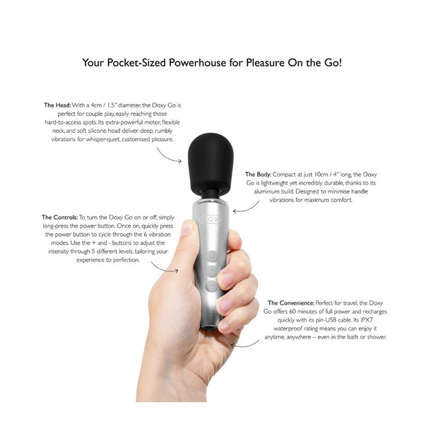 Doxy Doxy Go Compact Powerful Travel-Ready Wand Vibrator