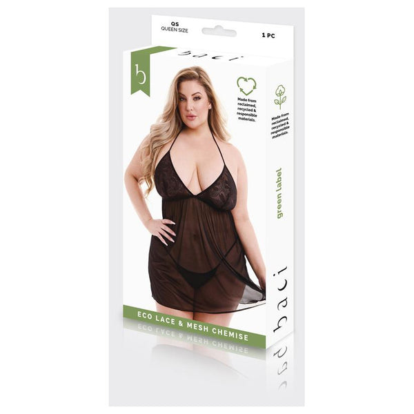 Baci Eco Lace And Mesh Chemise Plus Size