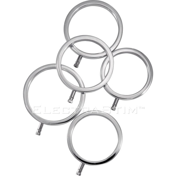 ElectraStim Electro Sex Toy Solid Metal Cock Ring Set 5 Sizes
