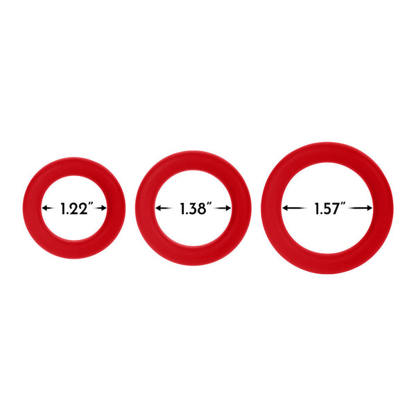 Forto 3 Piece C-Ring Set 100% Silicone (1.2", 1.8", 1.57")