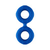 Forto Double Ring Liquid Silicone Cock Ring 44mm - Colour: BLUE