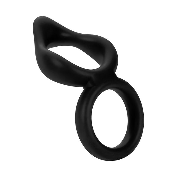 Forto F88 Double Ring 100% Liquid Silicone Cock and Ball Ring - Colour: BLACK
