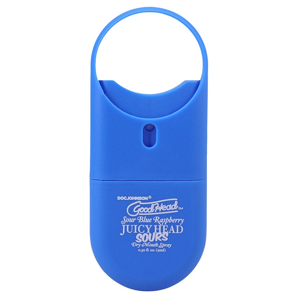 Doc Johnson GoodHead Juicy Head Dry Mouth Spray To-Go Sour Blue Raspberry 0.30 fl oz