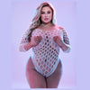 Lapdance Glow In The Dark Fishnet Teddy Plus Size