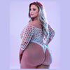 Lapdance Glow In The Dark Fishnet Teddy Plus Size