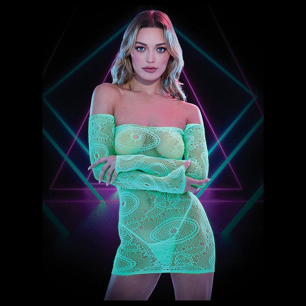 Lapdance Lingerie Lapdance Mini Dress with Off the Shoulder Sleeves