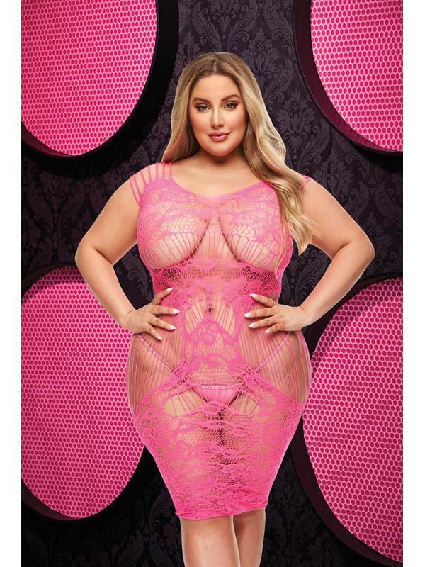 Lapdance Lingerie Lace Cut Out Mini Dress - Queen
