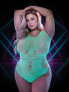 Lapdance Lingerie Lapdance Glow In The Dark Teddy with Fishnet Design - Queen