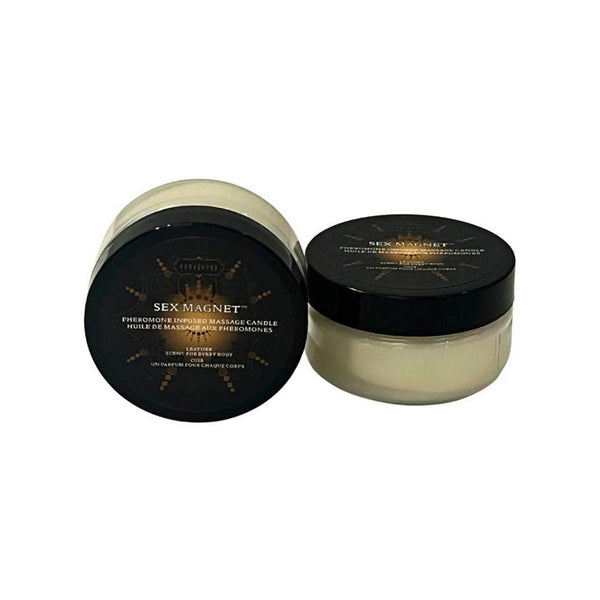 Kama Sutra SEX MAGNET Leather Pheromone Massage Candle 1.7 oz