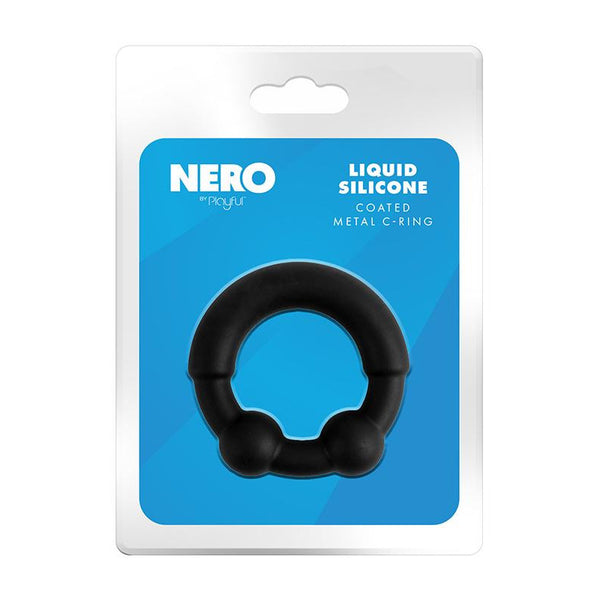 Playful Nero Liquid Silicone Coated Metal C-Ring