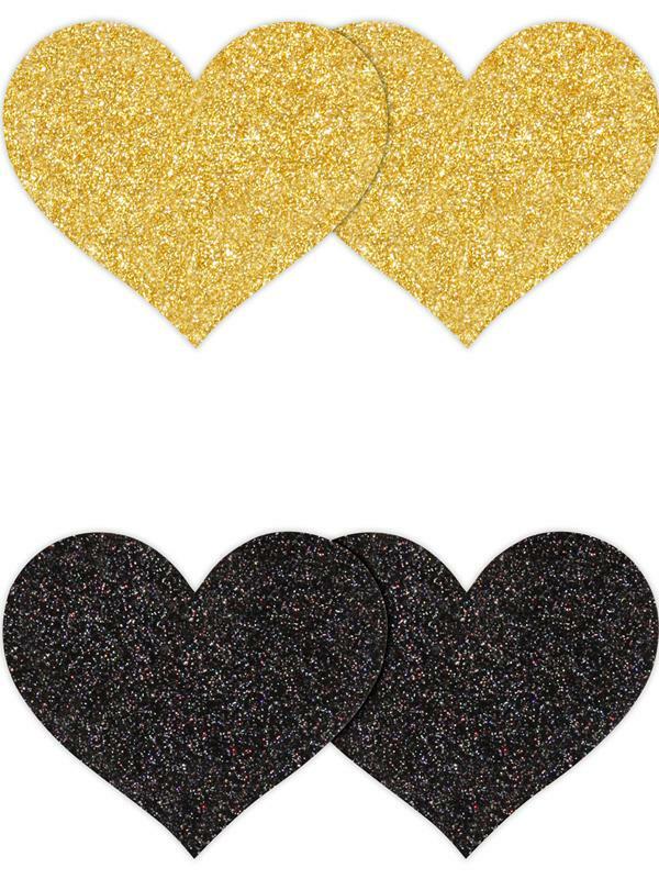 NS Novelties Pretty Pasties Glitter Hearts 2 Pair
