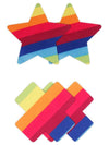 NS Novelties Pretty Pasties Pride Cross and Star Rainbow 2 Pair