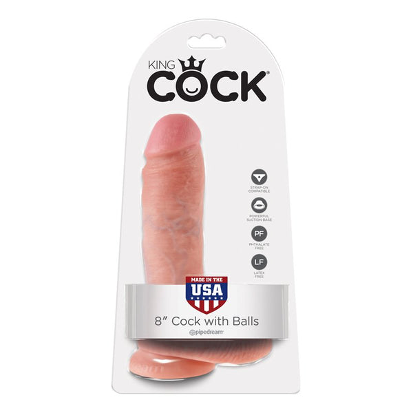 PipeDream King Cock Realistic Dildo - 8 inch Cock With Balls
