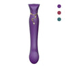 Zalo Queen Set - G-Spot Pulse Wave Vibrator With Suction Sleeve - Colour: Twilight Purple