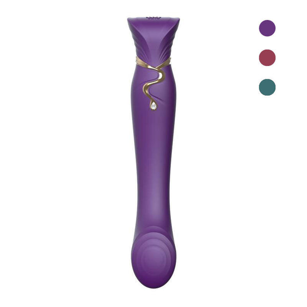 Zalo Queen Set - G-Spot Pulse Wave Vibrator With Suction Sleeve - Colour: Twilight Purple