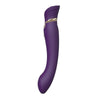 Zalo Queen Set - G-Spot Pulse Wave Vibrator With Suction Sleeve - Colour: Twilight Purple