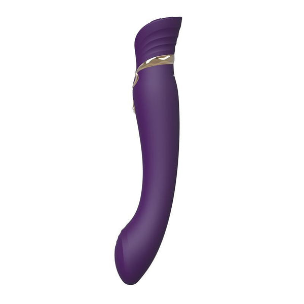 Zalo Queen Set - G-Spot Pulse Wave Vibrator With Suction Sleeve - Colour: Twilight Purple