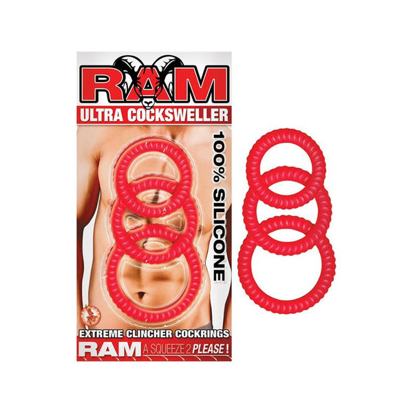 Nasstoys Ram Ultra Cocksweller Cockring Set - Colour: Red