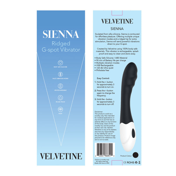Velvetine Sienna Silicone G-Spot Vibrator