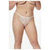 Seven Til Midnight Single Thong Panty With Pearl Back Detail 11503X Plus Size - Colour: WHITE | Size: 3X/4X