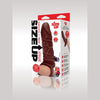 Xgen Products Size Up 1 in. Silicone Vibrating Realistic Penis Extender With Ball Loop - Colour: Dark Tan