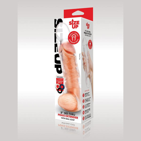 Xgen Products Size Up Clear View Penis Extender With Ball Loop 3 in