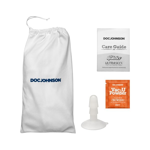 Doc Johnson Vac U Lock The Realistic Cock With Removable Suction Cup ULTRASKYN 9 Inch - Colour: Chocolate