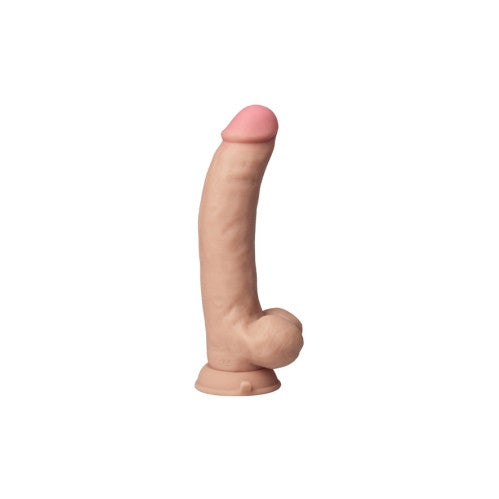 Shaft Vibrating Model C 9.5 Inch Real Feel Flexiskin Silicone Dildo with 8 Vibration Modes