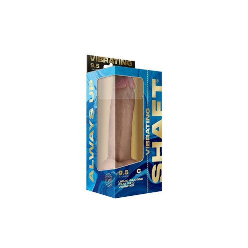 Shaft Vibrating Model C 9.5 Inch Real Feel Flexiskin Silicone Dildo with 8 Vibration Modes