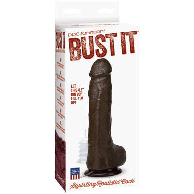 Doc Johnson Bust It Squirting Realistic Dildo w 1oz/29ml Nut Butter