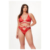 Seven Til Midnight 2 Pc Halter Bra And Criss Cross Panty Set 11521XP Plus Size - Colour: RED | Size: O/SQ