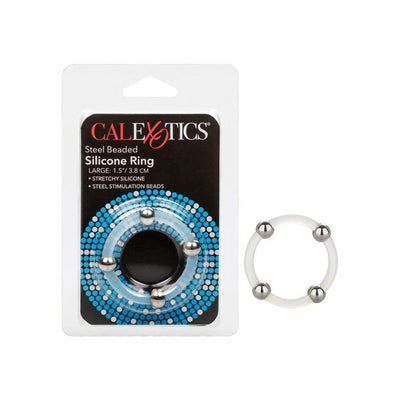 Cal Exotics - Steel Beaded Silicone Cock Ring Large