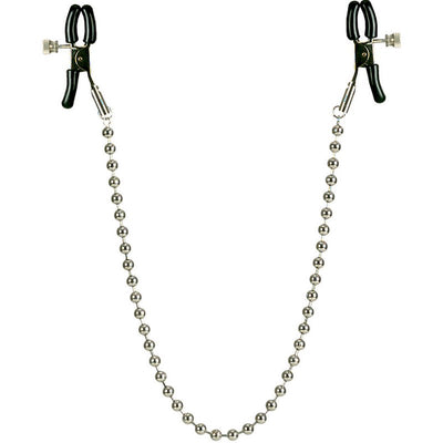 California Exotic Nipple & Breast Toy Nipple Clamps Silver Beaded