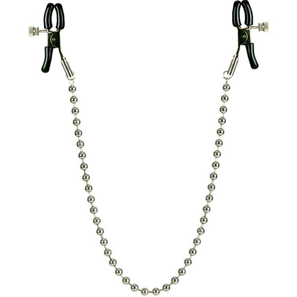 California Exotic Nipple & Breast Toy Nipple Clamps Silver Beaded