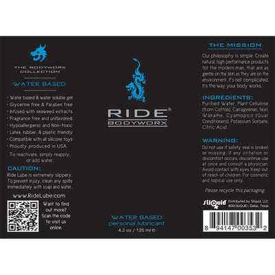 Sliquid Ride - Bodyworx - Waterbased Lubricant 125ml