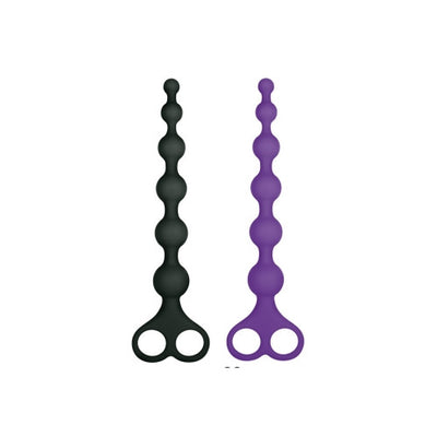 Excellent Power 8 Inch Ribbed Silicone Anal Beads