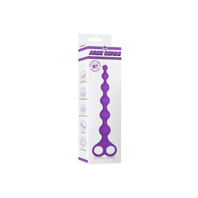 Excellent Power 8 Inch Ribbed Silicone Anal Beads